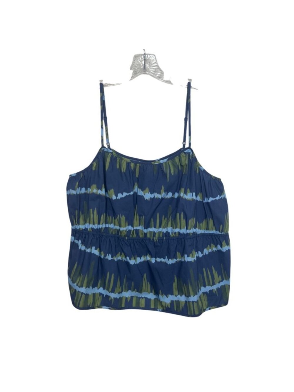 Richer Poorer Stella Tiered Tank Top Large Blue Ripple Print New Spaghetti Strap